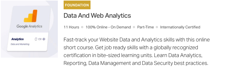 Enrol today in this Data & Web Analytics_DMI Short course